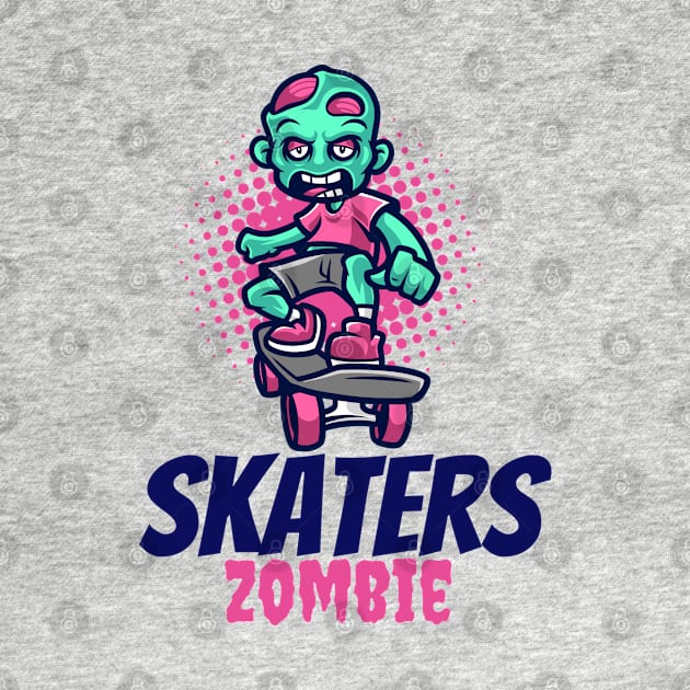 Zombie riding skate cute zombie design by MadeBYAhsan